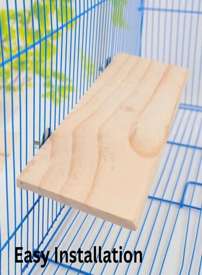 حامل خشبي طبيعي من SS Organic®، منصة مجثم للطيور، ملحقات قفص اللعب، تصميم مناسب للببغاء، الكوكاتيل، الببغاء الرمادي الأفريقي، الهامستر، الحيوانات الصغيرة (مستطيل 6.5 بوصة × 4.0 بوصة). - Image 5